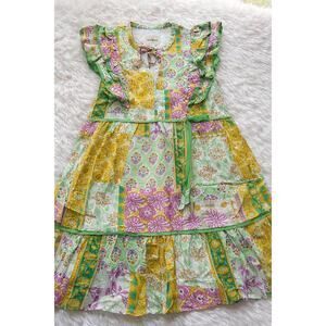 Umgee Floral Patchwork Dress Boho Tiered Mini Dress  Small NWT Only 1